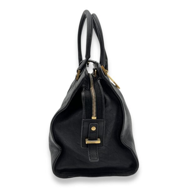 Cabas Top Handle Bag Black in Calfskin, Gold hardware - Image 3