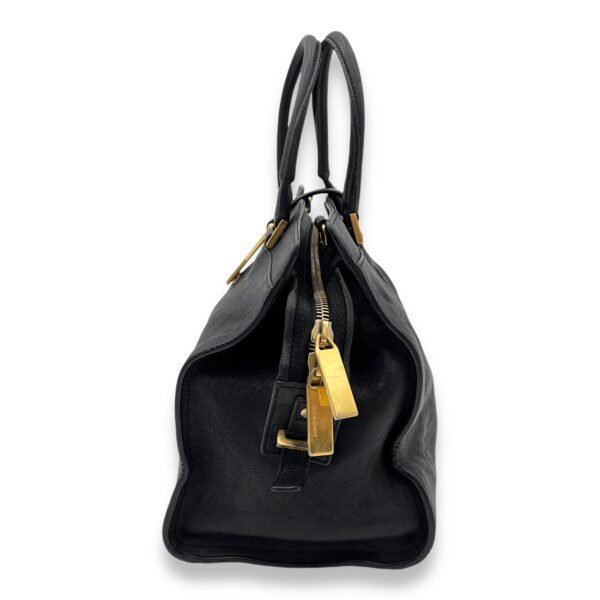 Cabas Top Handle Bag Black in Calfskin, Gold hardware - Image 4