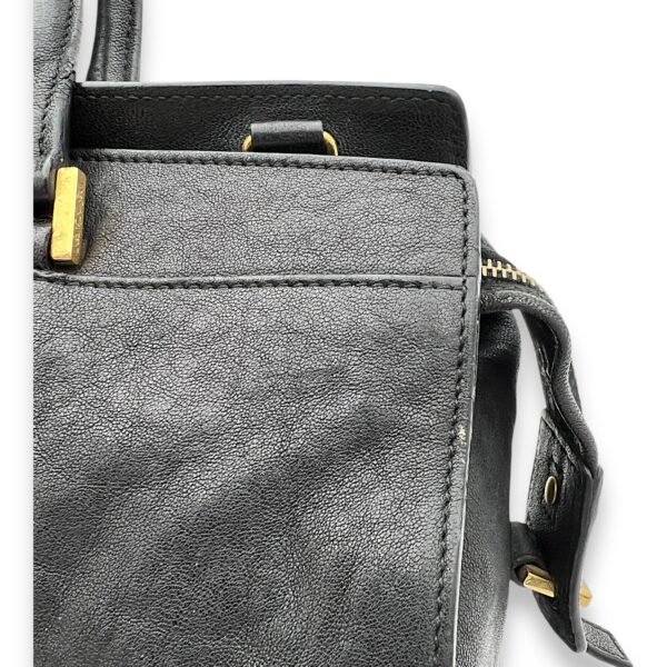 Cabas Top Handle Bag Black in Calfskin, Gold hardware - Image 8