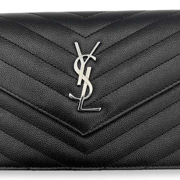 Cassandre Wallet On Chain Black in Calfskin, Silver hardware - Image 6