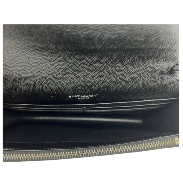 Cassandre Wallet On Chain Black in Calfskin, Silver hardware - Image 9