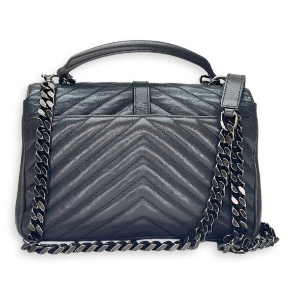 College Medium Grey Shoulder Bag in Calfskin, Silver hardware - Image 2