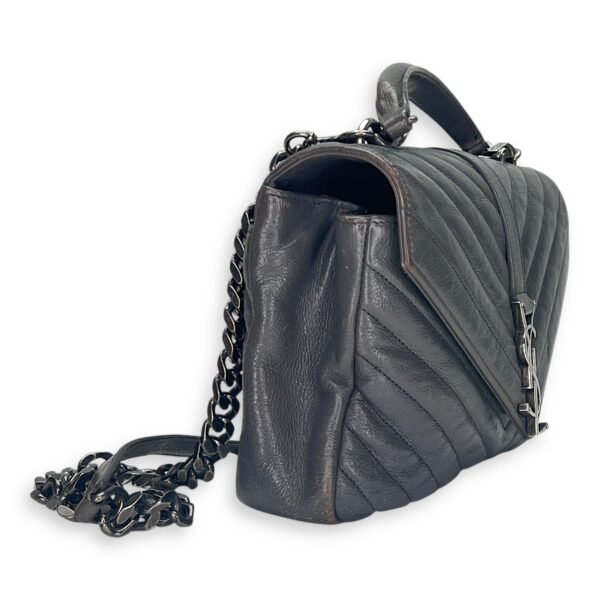 College Medium Grey Shoulder Bag in Calfskin, Silver hardware - Image 3
