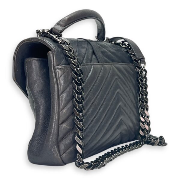 College Medium Grey Shoulder Bag in Calfskin, Silver hardware - Image 4