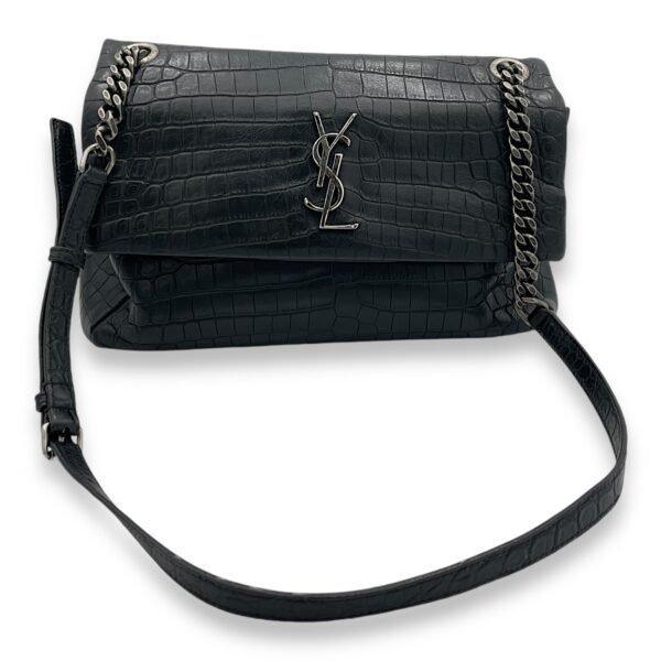 Hollywood Shoulder Bag Black in Calfskin, Silver hardware - Image 8