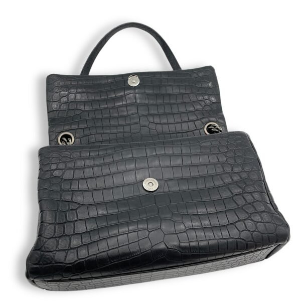 Hollywood Shoulder Bag Black in Calfskin, Silver hardware - Image 9