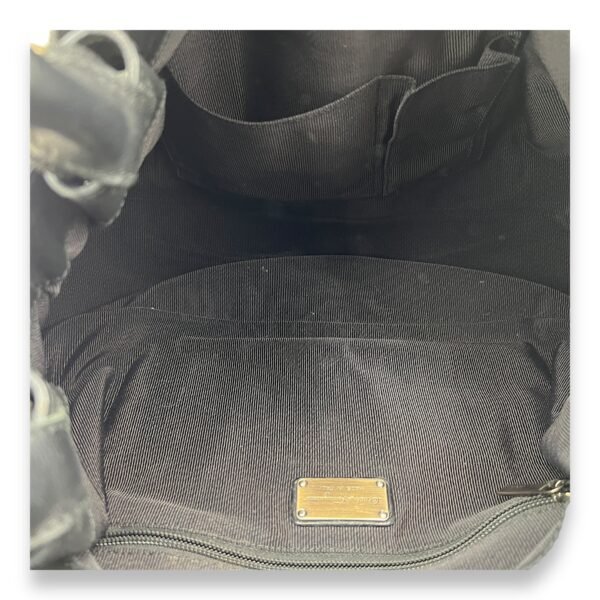 Bow Black Top Handle Bag in Calfskin, Silver hardware - Image 10