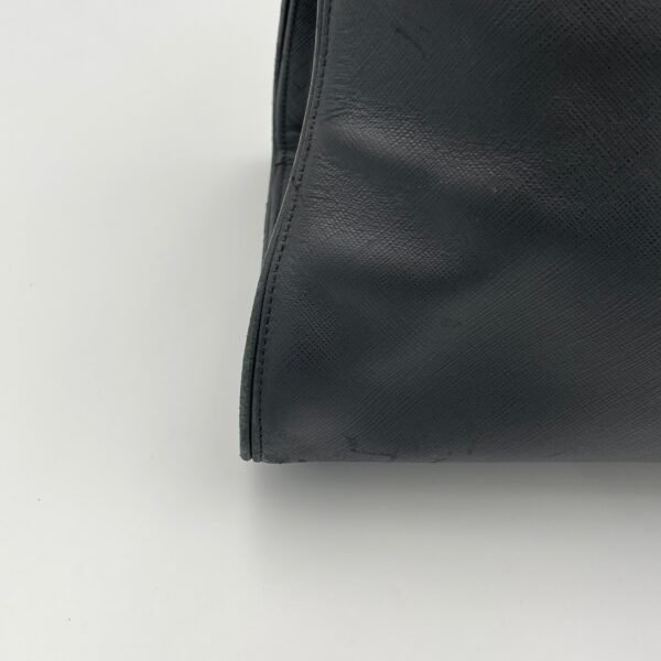 Darina Black Top Handle Bag in Calfskin, Silver hardware - Image 10