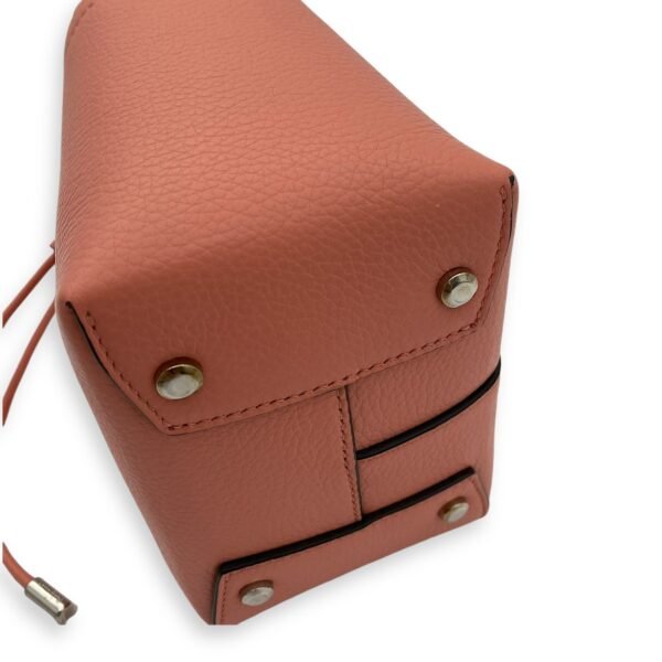 Gancini Bucket Bag Mini Coral in Calfskin, Gold hardware - Image 9