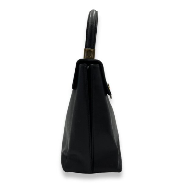 Gancini Top Handle Bag Black in Calfskin, Gold hardware - Image 3