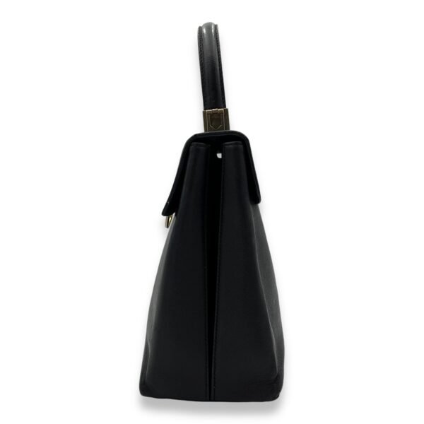 Gancini Top Handle Bag Black in Calfskin, Gold hardware - Image 4