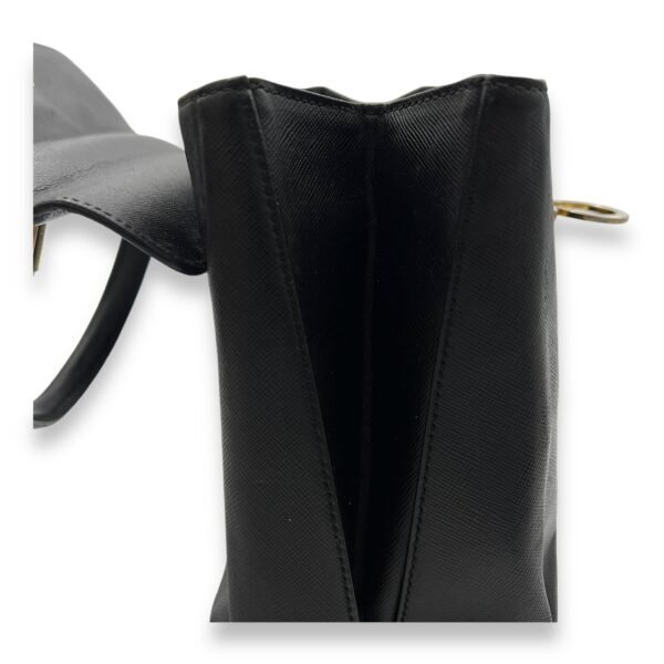 Gancini Top Handle Bag Black in Calfskin, Gold hardware - Image 9