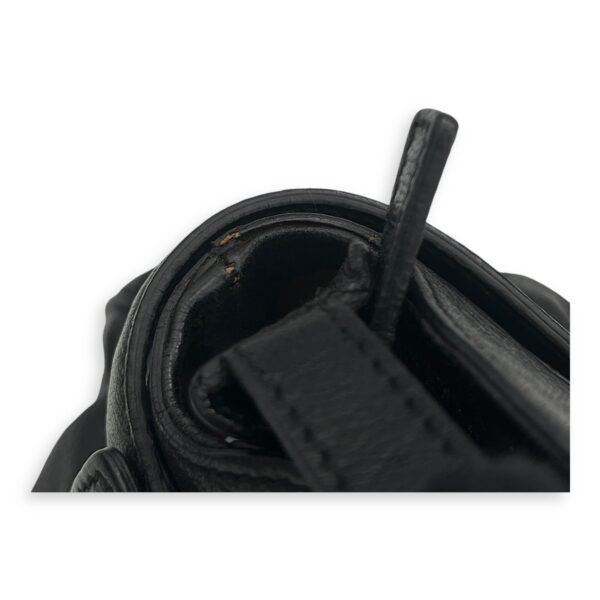 Gancini Top Handle Bag Black in Calfskin, Silver hardware - Image 12