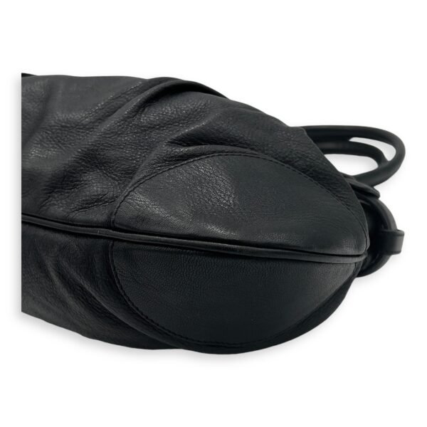 Gancini Top Handle Bag Black in Calfskin, Silver hardware - Image 13