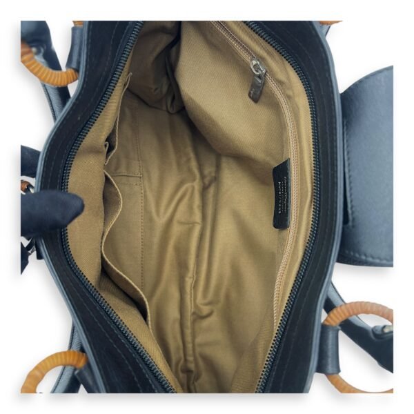 Gancini Top Handle Bag Black in Calfskin, Silver hardware - Image 6