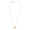 Diamond and Pinic Opal Circle Pendant 46 Diamonds Necklace in Rose Gold