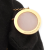 Diamond and Pinic Opal Circle Pendant 46 Diamonds Necklace in Rose Gold - Image 4