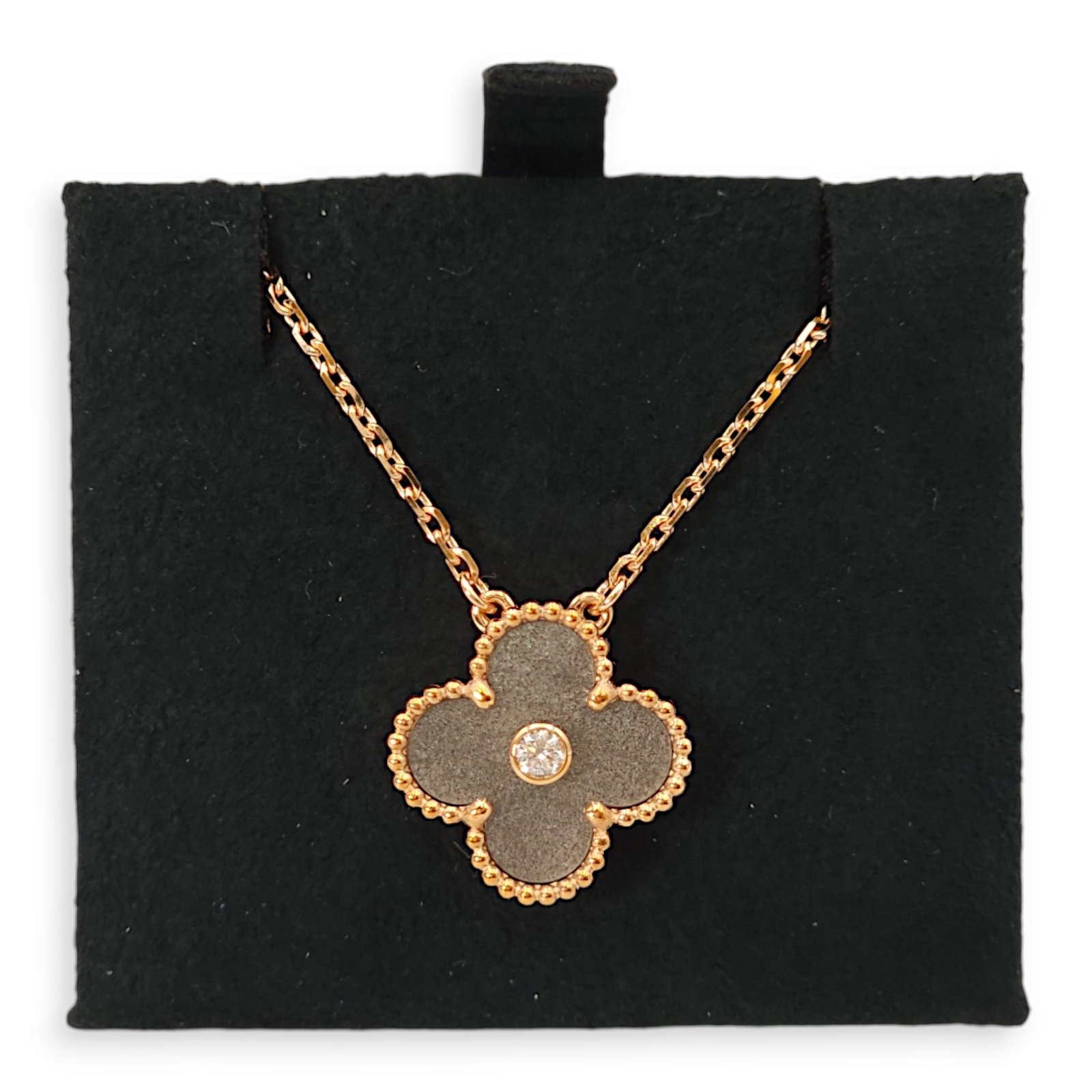 2023 Holiday 1 Diamond Obsidian Necklace in Rose Gold - Image 2