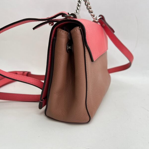 Lockme II Pink Shoulder Bag in Calfskin, Silver hardware - Image 3