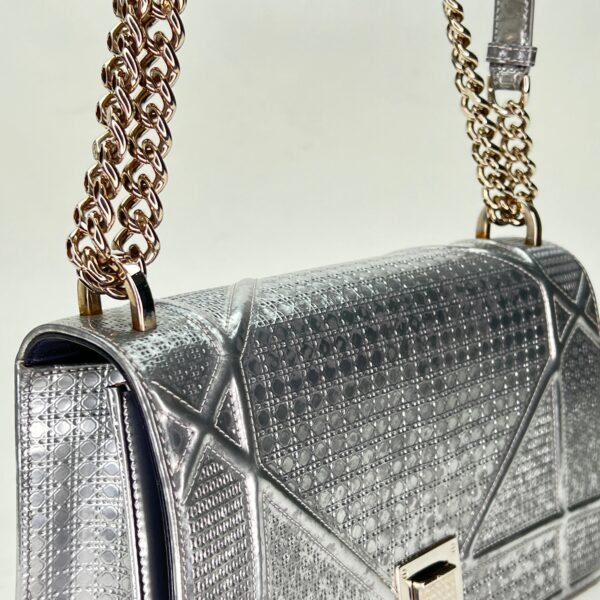 Diorama Medium Silver Shoulder Bag in Calfskin, Silver hardware - Image 6