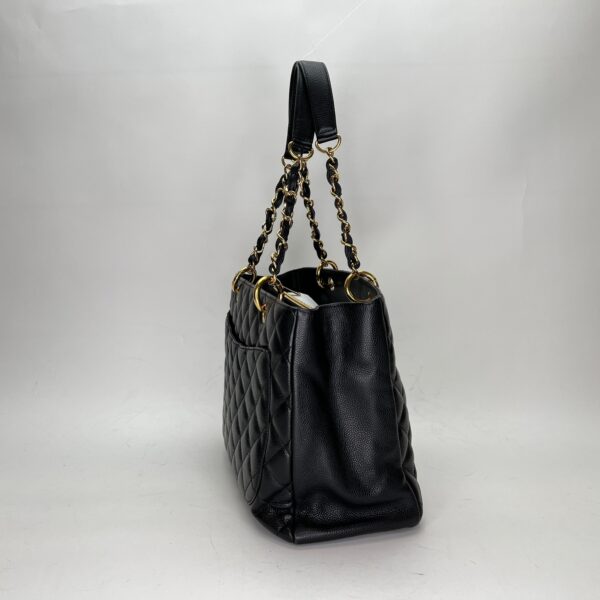 GST Black Tote Bag in Caviar Leather, Gold hardware - Image 4