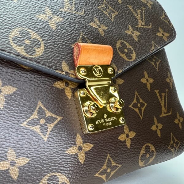 Metis Pochette Brown Crossbody Bag in Monogram Coated Canvas, Gold hardware - Image 6
