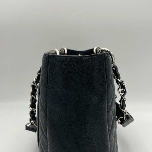 GST Grand Shopping Black Tote Bag in Caviar Leather, Silver hardware - Image 8
