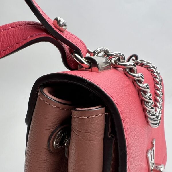 Lockme II Pink Shoulder Bag in Calfskin, Silver hardware - Image 9