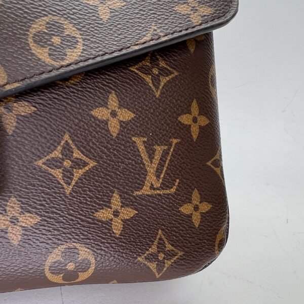 Metis Pochette Brown Crossbody Bag in Monogram Coated Canvas, Gold hardware - Image 8