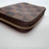 Damier Ebene Zip Brown Wallet in Coated Canvas, Gold hardware - Image 9