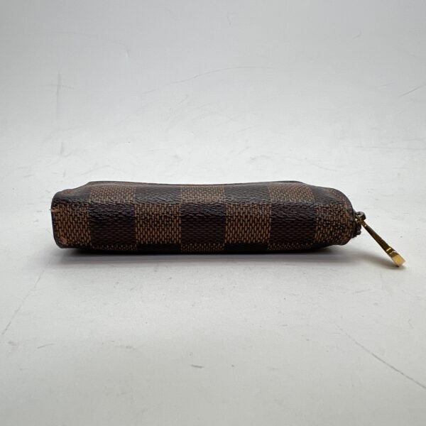 Damier Ebene Zip Brown Wallet in Coated Canvas, Gold hardware - Image 5