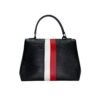 Stripe Cluny MM Black Top Handle Bag in Epi Leather, Silver hardware - Image 2