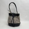 Lin Noelie Monogram Mini Navy Bucket Bag in Canvas, Gold hardware - Image 2