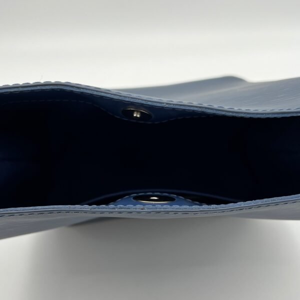 Mandara Blue Top Handle Bag in Epi Leather, Brushed Silver hardware - Image 10