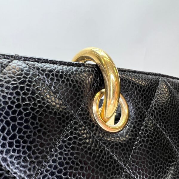 GST Black Tote Bag in Caviar Leather, Gold hardware - Image 7