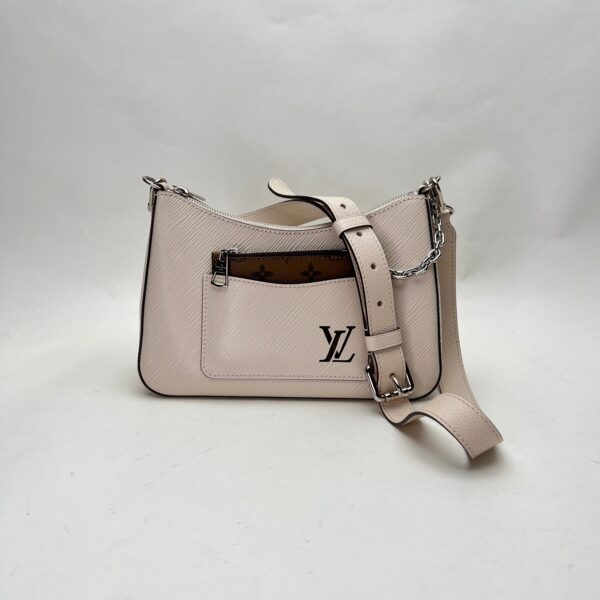 Marelle Shoulder Bag White Shoulder Bag in Epi Leather, Silver hardware - Image 2