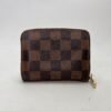 Damier Ebene Zip Brown Wallet in Coated Canvas, Gold hardware - Image 2