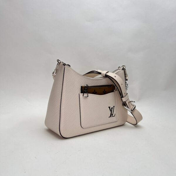 Marelle Shoulder Bag White Shoulder Bag in Epi Leather, Silver hardware - Image 5