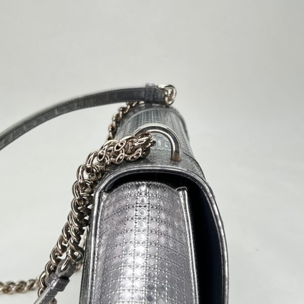 Diorama Medium Silver Shoulder Bag in Calfskin, Silver hardware - Image 8