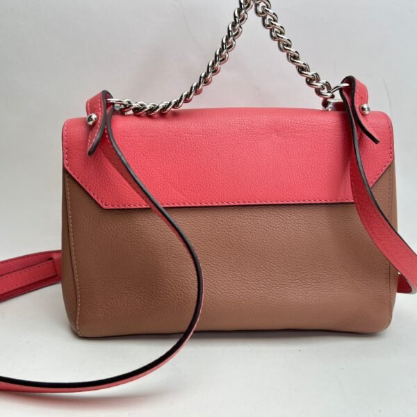 Lockme II Pink Shoulder Bag in Calfskin, Silver hardware - Image 2